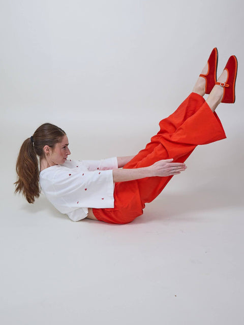 Pantalone Tela di Seta, Corallo