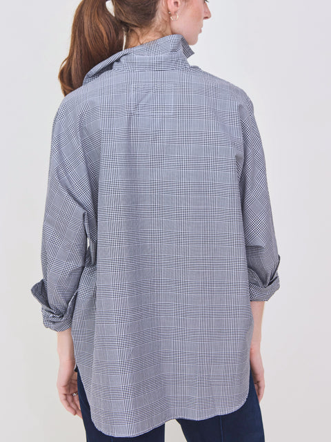 Oona, black & white plaid