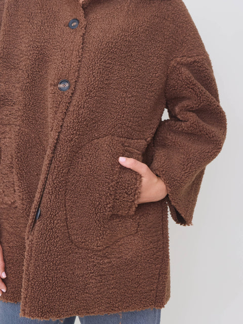 Plush Car Coat, Chocolate