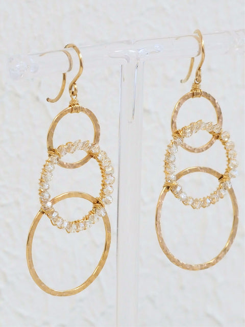 Triple Circle Drop Earrings