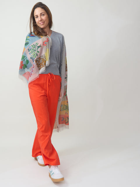 Pantalone Tela di Seta, Corallo
