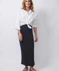 Cotton Skirt 2x1, Charcoal