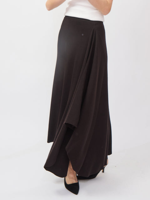 Skirt with Cascade, Espresso