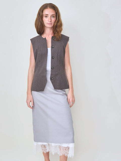 Menea, Dark Brown Pinstripe