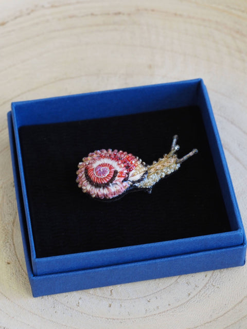 Blinking Snail Brooch