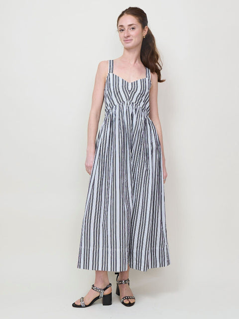 Reyes Dress, Parchment Stripe