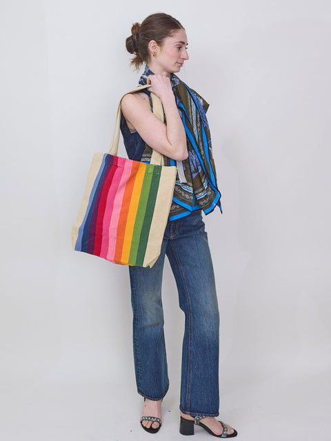 Pink Spectrum Stripe Tote