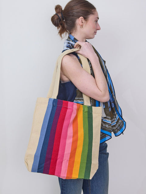 Pink Spectrum Stripe Tote