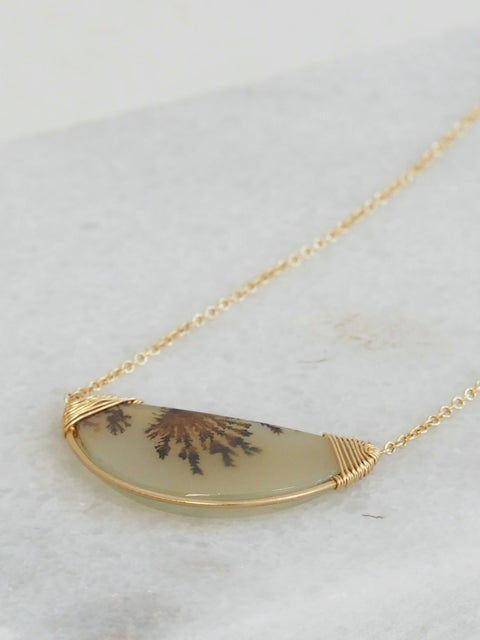 Dendritic Agate 14k Necklace