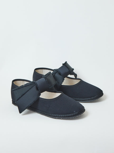 Cotton Mary Jane Maxi Bow, carbone