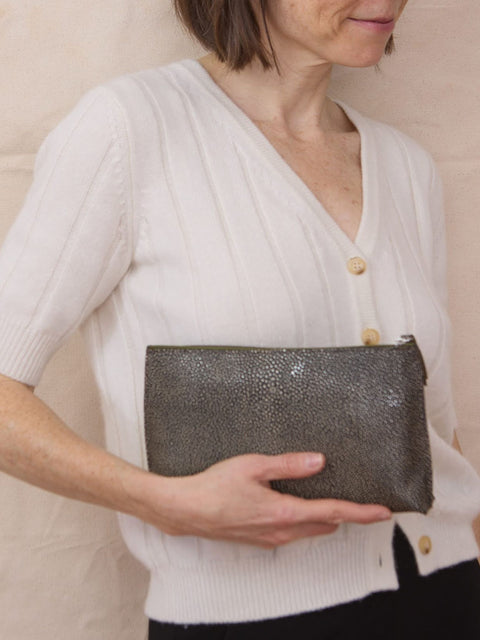 Essential Pouch, Shimmery Shagreen