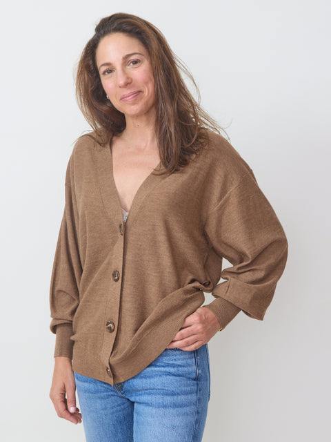 Drippy Tissue Cardigan, Camel