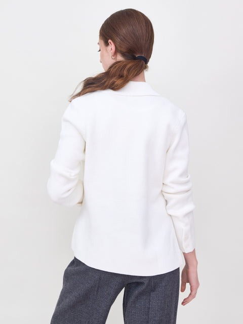 Notch Collar Cardigan, Creme