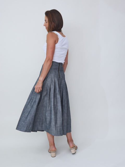 Rhythm Skirt, smoke wash