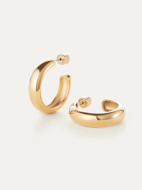 Staple Hoops Medium, Gold