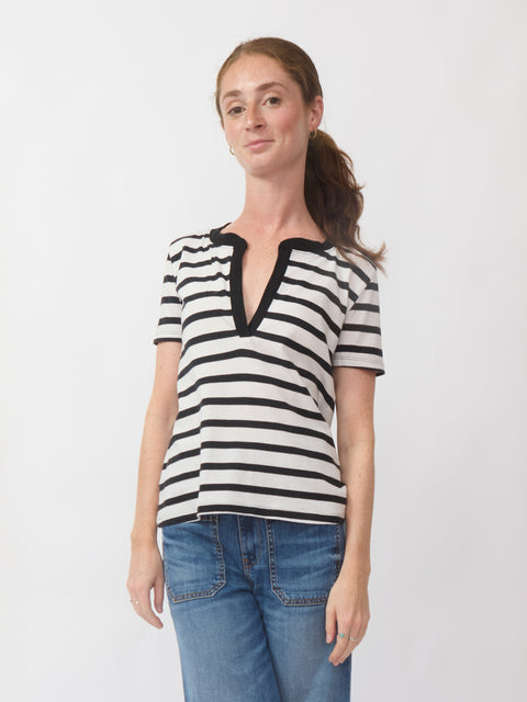 Classic Henley, White/Black