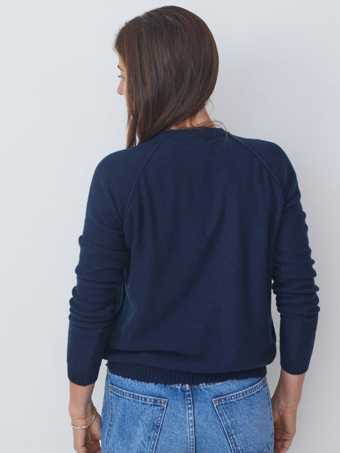 Round Neck Pullover, navy