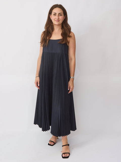 Pleated Two-Piece Dress, Paris Blue