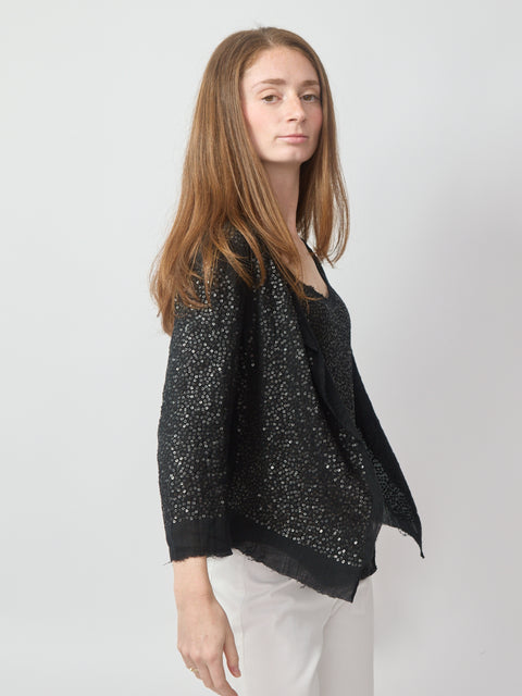 Sequin Cardigan, Black