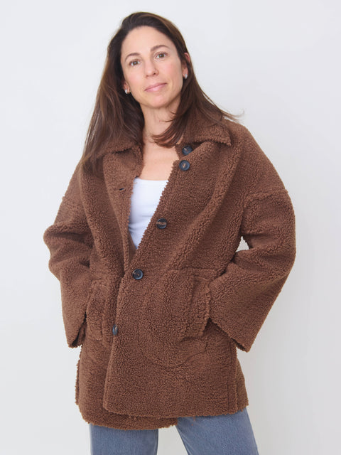Plush Car Coat, Chocolate