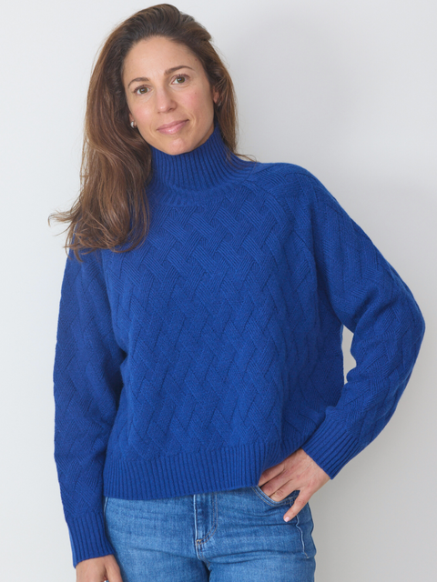 Textured Mock-Neck, Atlantic