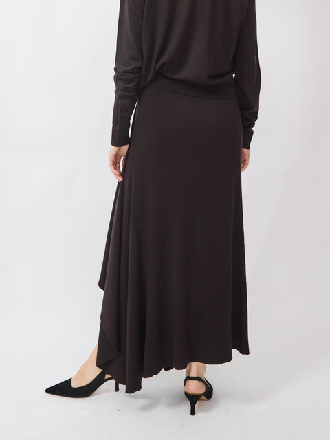 Skirt with Cascade, Espresso