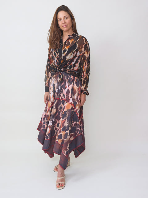Elda Midi Skirt, Brown