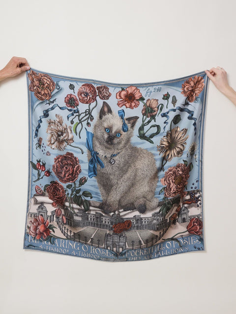 Ring a Ring O'Roses, 90cm silk, glacier/ballet