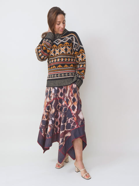 Elda Midi Skirt, Brown