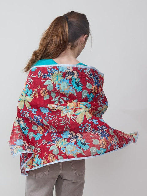 Classic Flowers Stole, Rouge