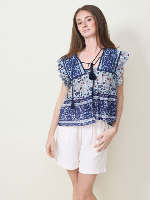 Chelsea Top, Navy Floral