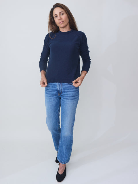 Round Neck Pullover, navy