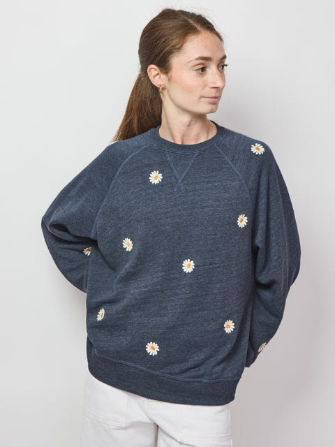 Slouch Sweatshirt, Blue Daisy