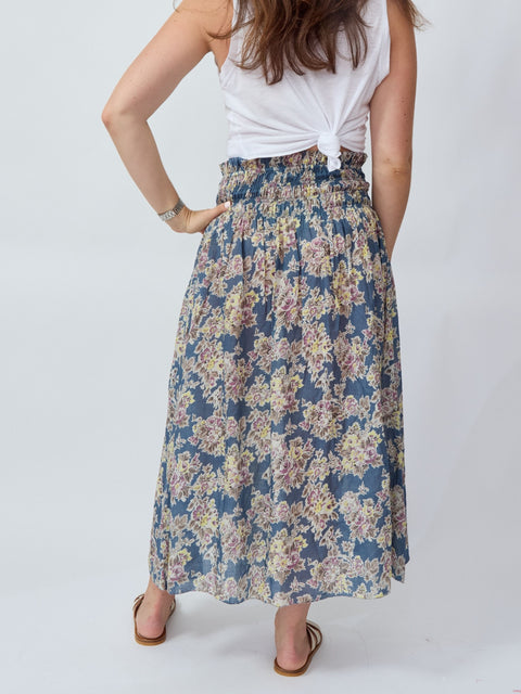 Canary Skirt, Indigo Floral