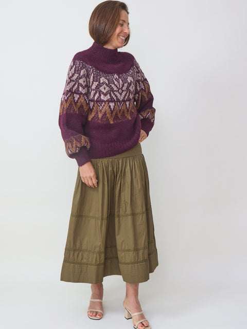 Chris Midi Skirt, Army