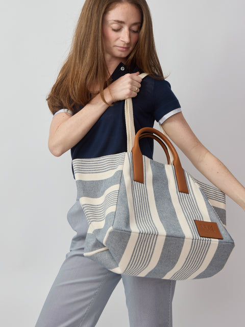 Riviera Tote, Blue Stripe