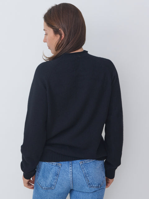 Funnel Neck Pullover, black