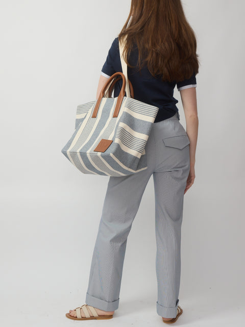 Riviera Tote, Blue Stripe