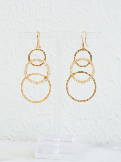 Triple Circle Drop Earrings