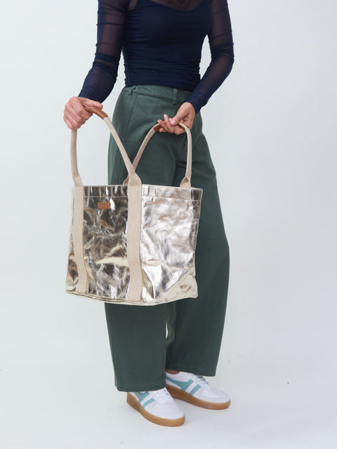 Giulia Small Tote, Platino
