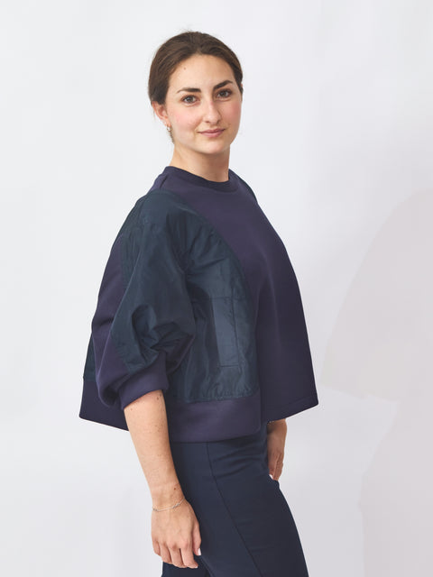 Mixed Media Sweatshirt, Paris Blue