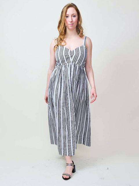 Reyes Dress, Parchment Stripe