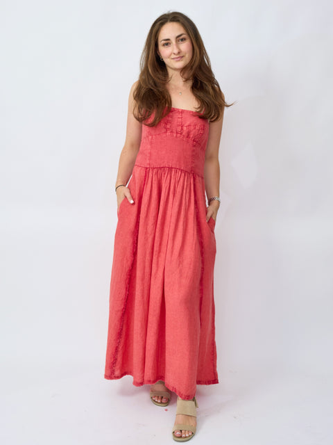 Maive Midi Dress, Red