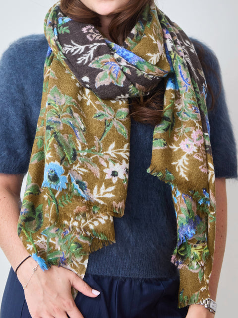 Fleur Shawl, black olive