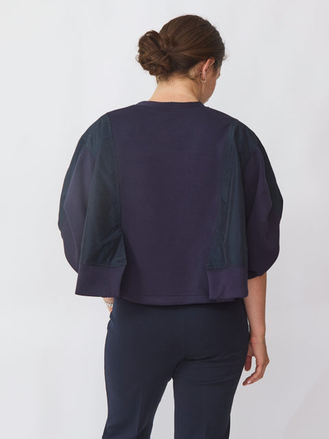 Mixed Media Sweatshirt, Paris Blue
