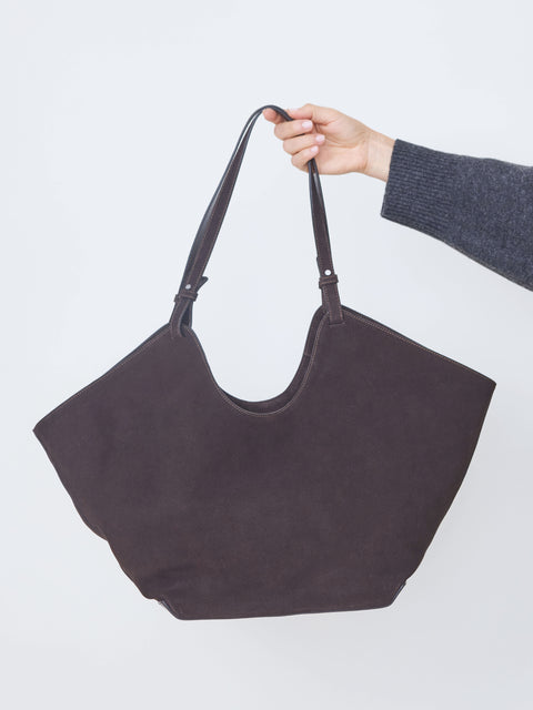 Dahlia, chocolate suede