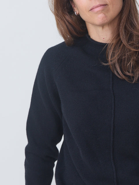 Funnel Neck Pullover, black