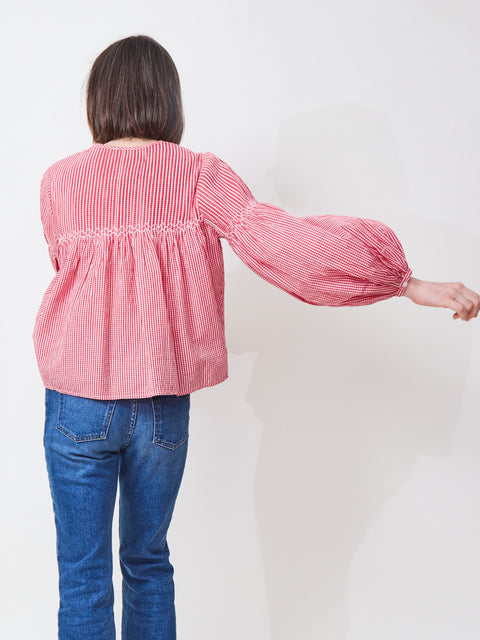 Vivienne Top, Red Gingham