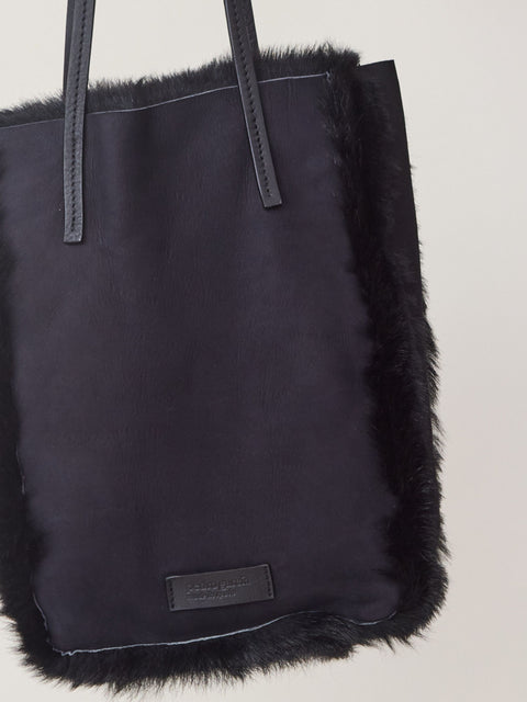 Churra Tote, Black Suede