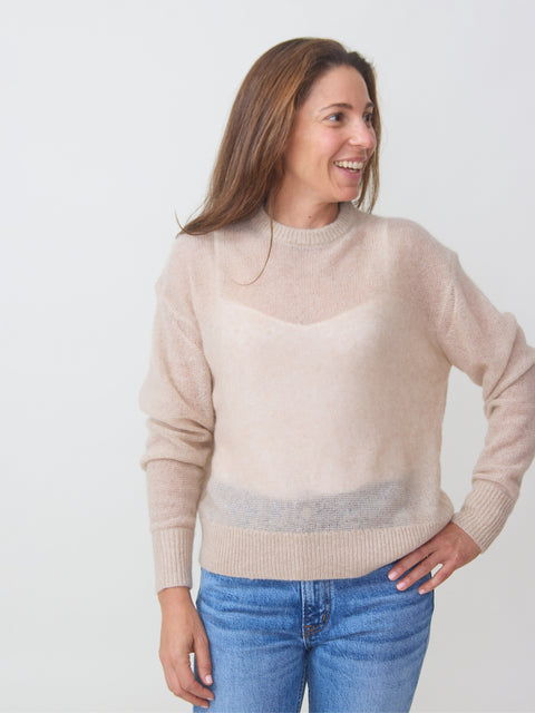 Tissue Weight Sweater, Sand